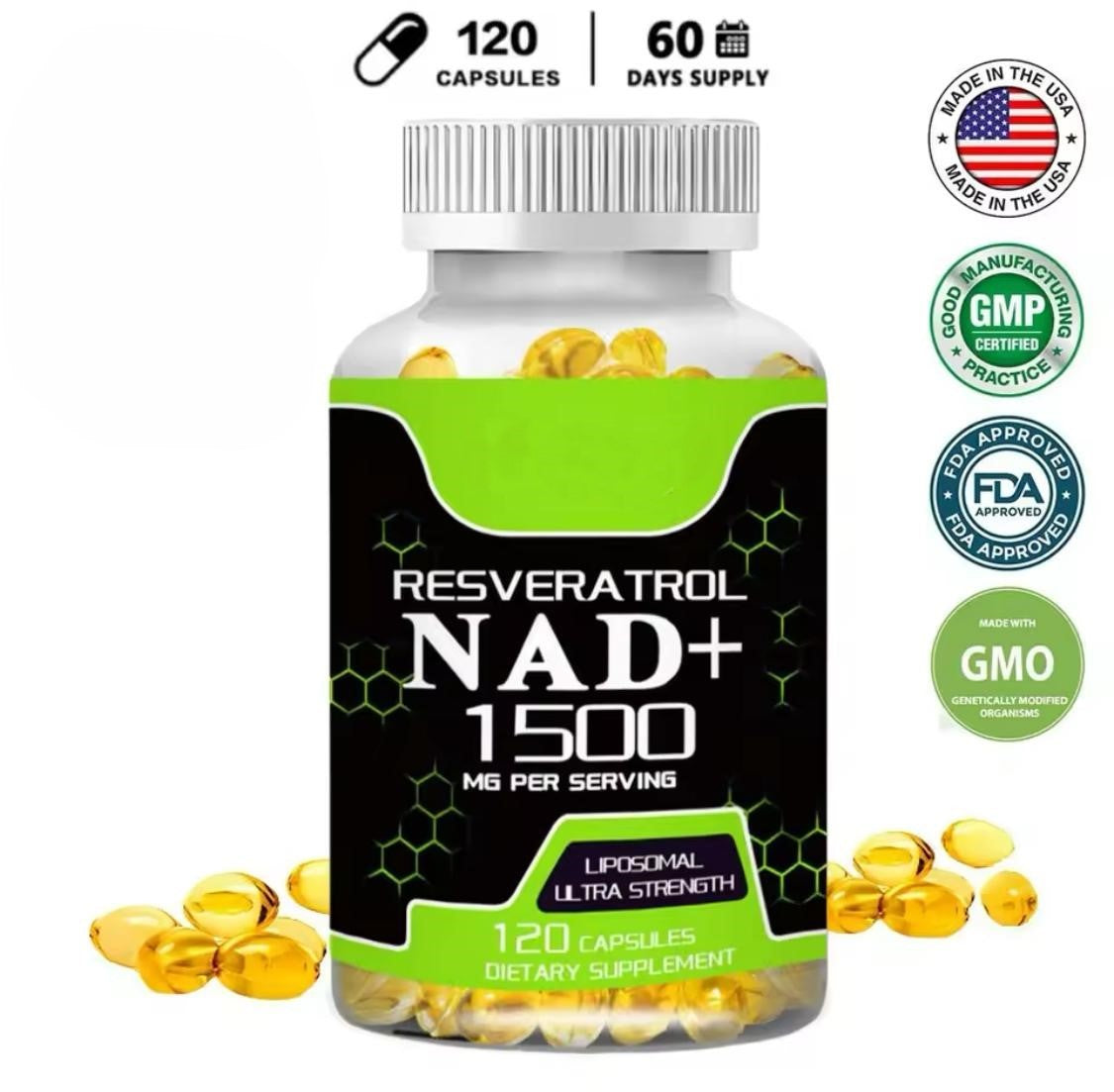 NAD + Resveratrol 120 Capsulas (2 meses)